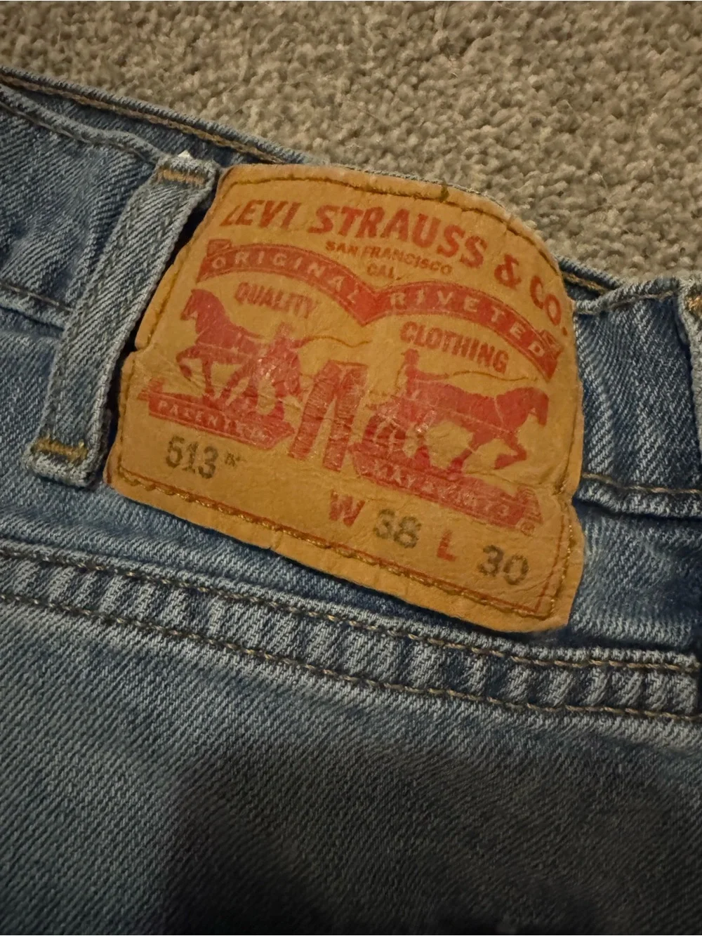 😎Levi's Men’s 513 Classic Blue Light Wash Denim Jeans | 38 x 30